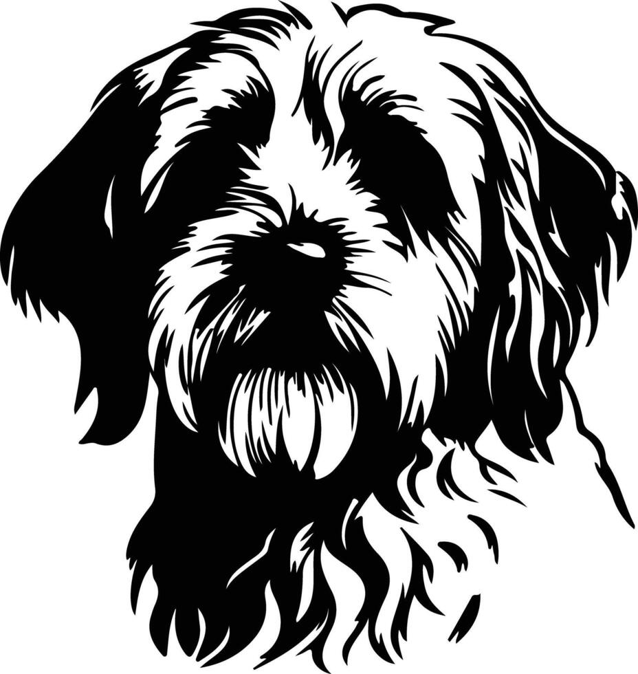 dandi dimont terrier silueta retrato vector