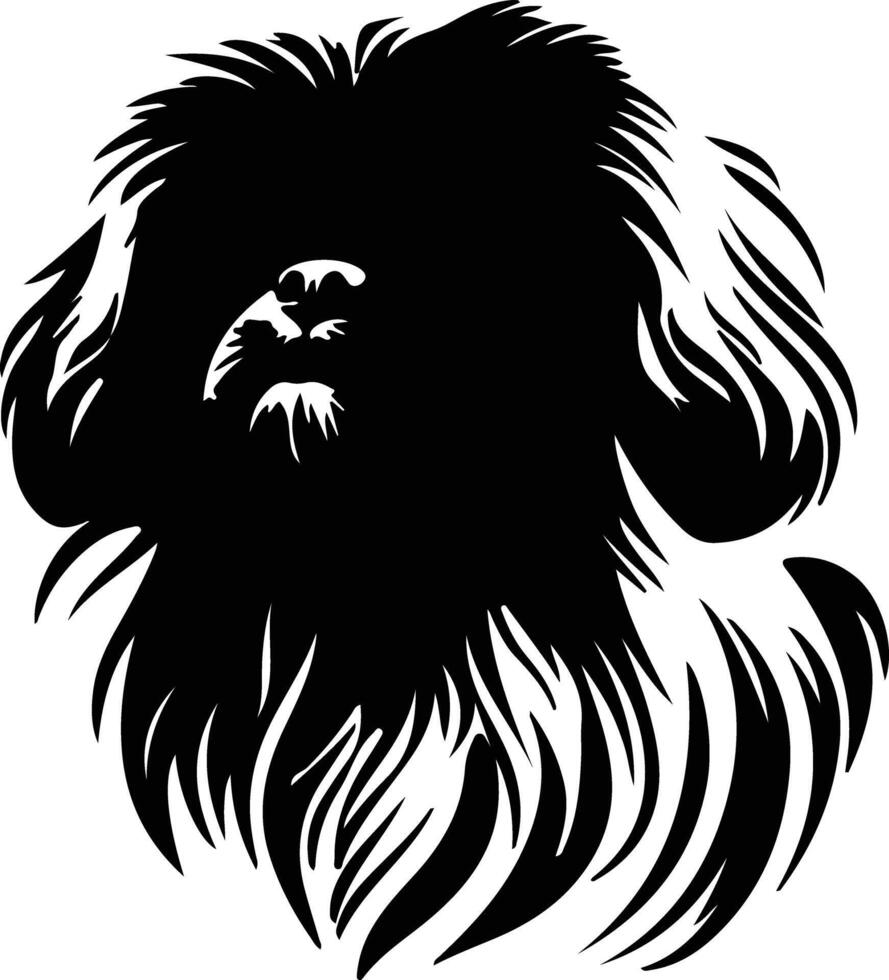 Pekingese  silhouette portrait vector