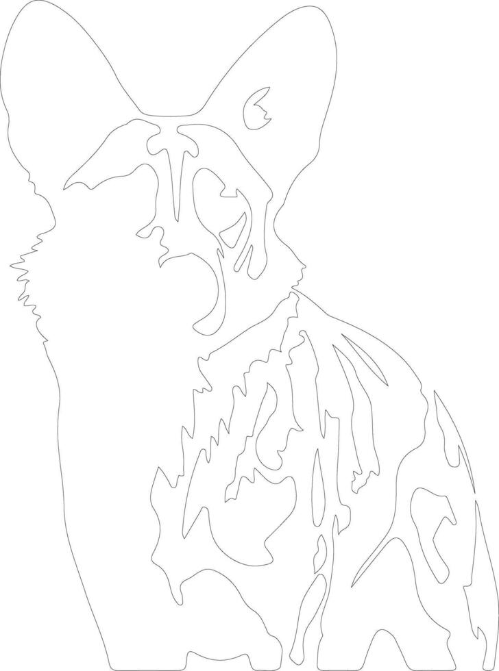 wild dog  outline silhouette vector