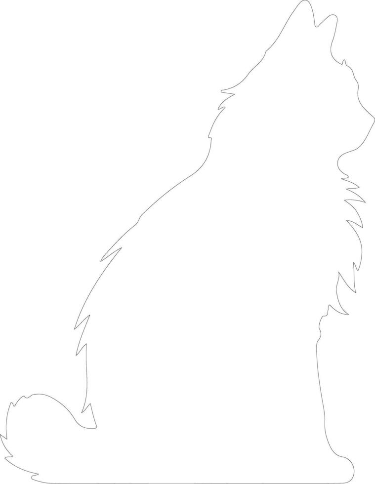 Nebelung Cat  outline silhouette vector