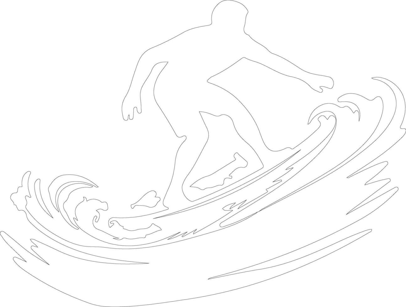 surfing  outline silhouette vector