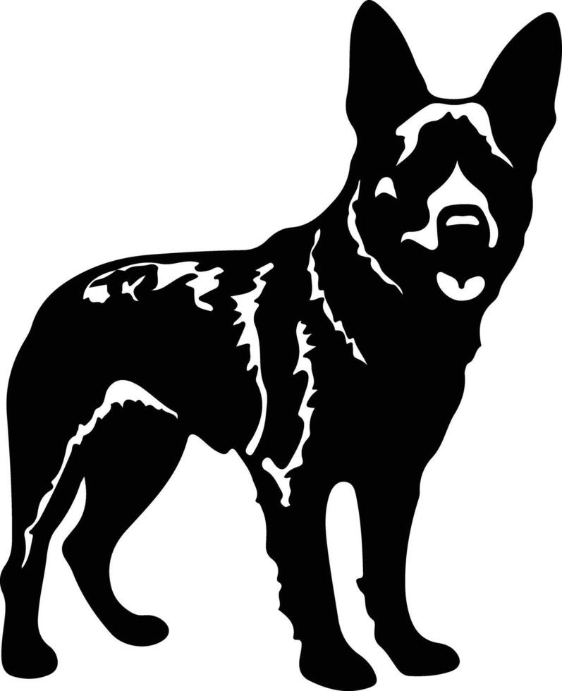 Australian Cattle Dog    black silhouette vector