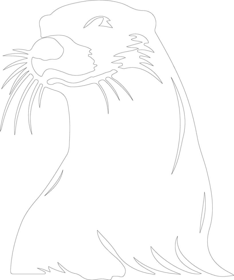 river otter    outline silhouette vector