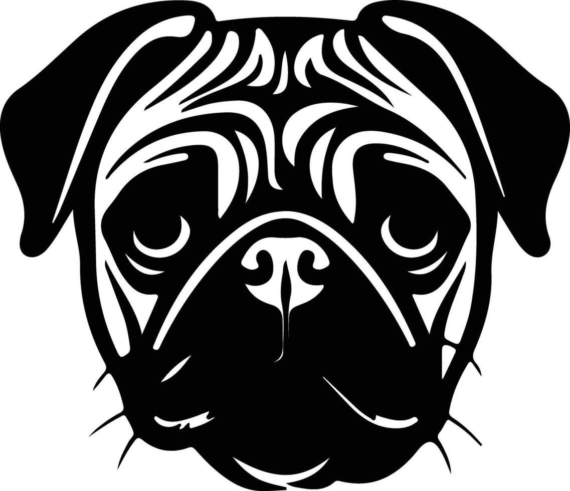 Pug  silhouette portrait vector