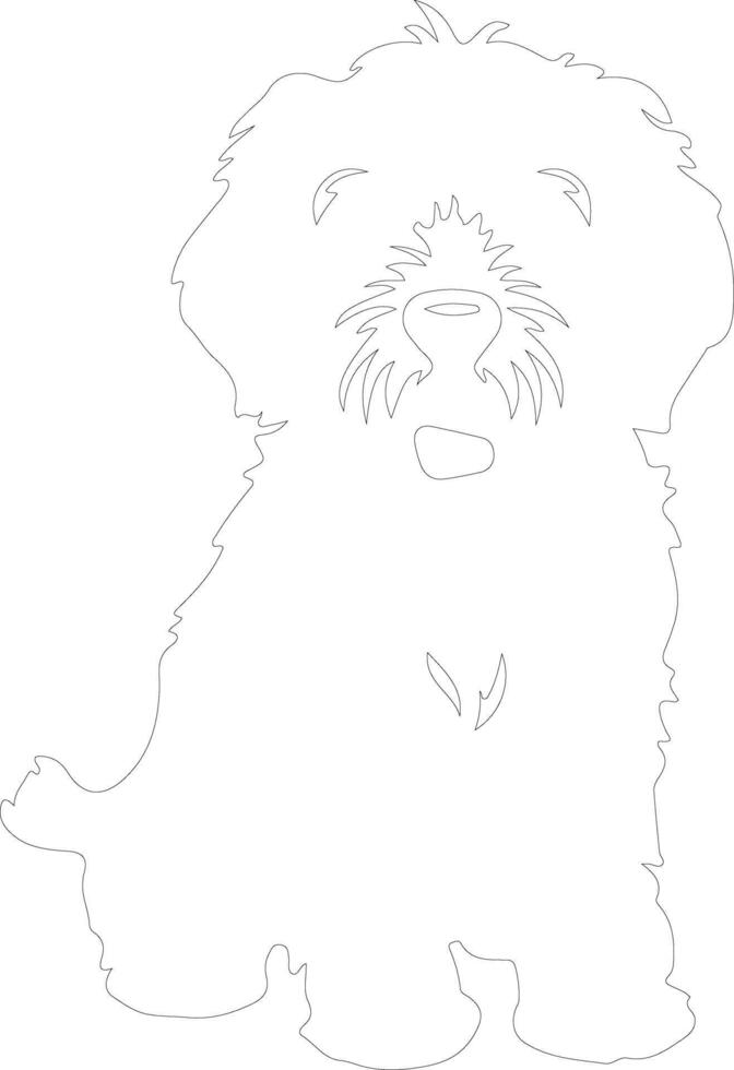 Goldendoodle outline silhouette vector