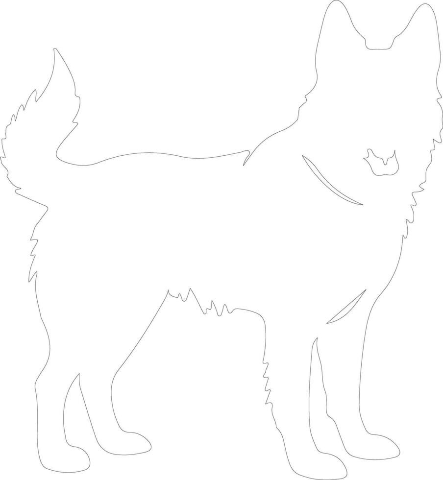 Norwegian Elkhound  outline silhouette vector