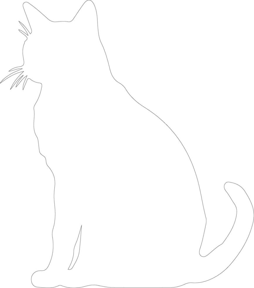 Ussuri Cat outline silhouette vector