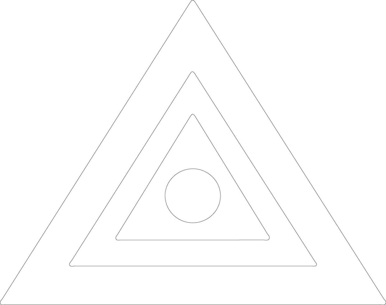Warning icon outline silhouette vector