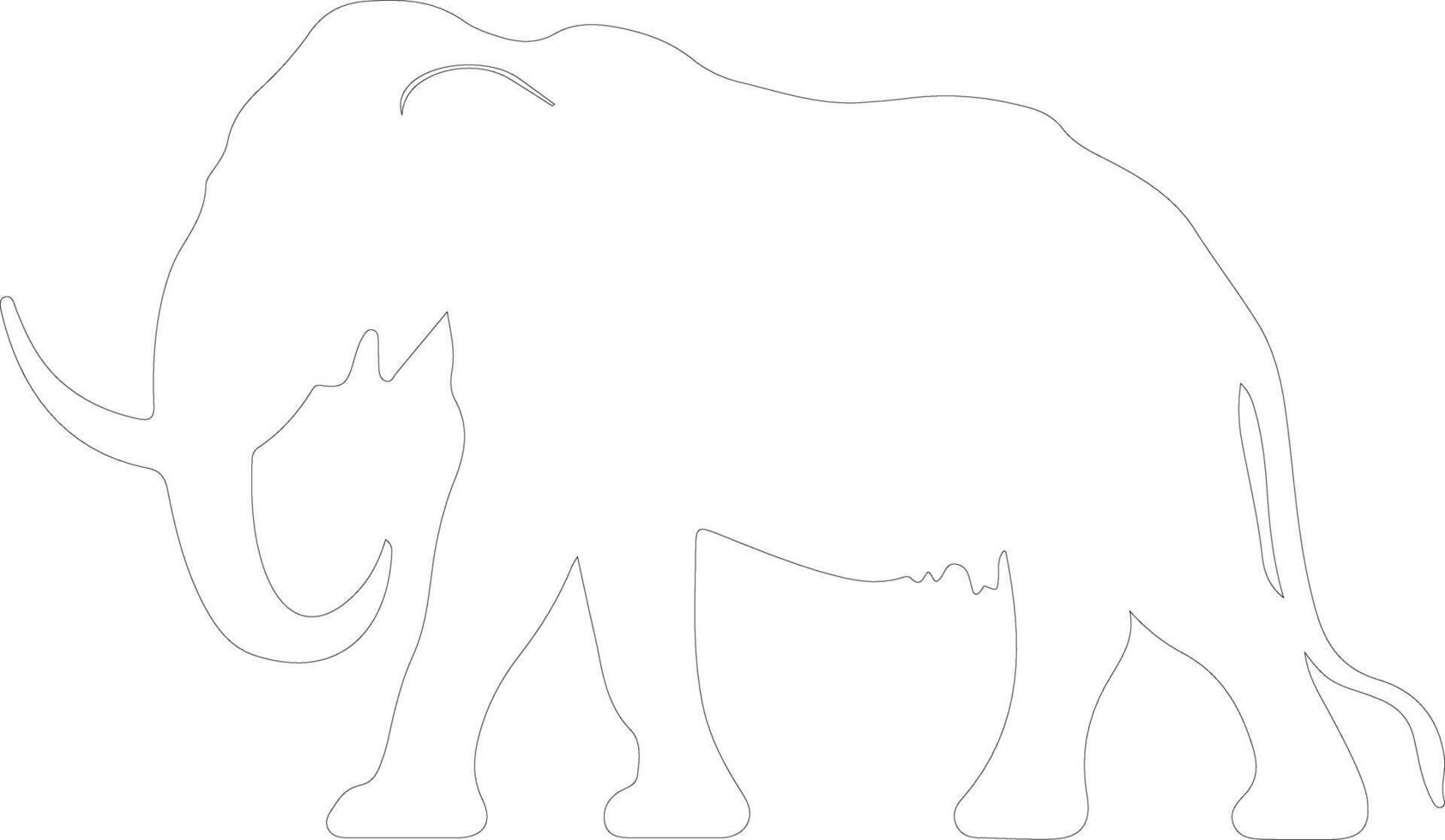 mastodon  outline silhouette vector