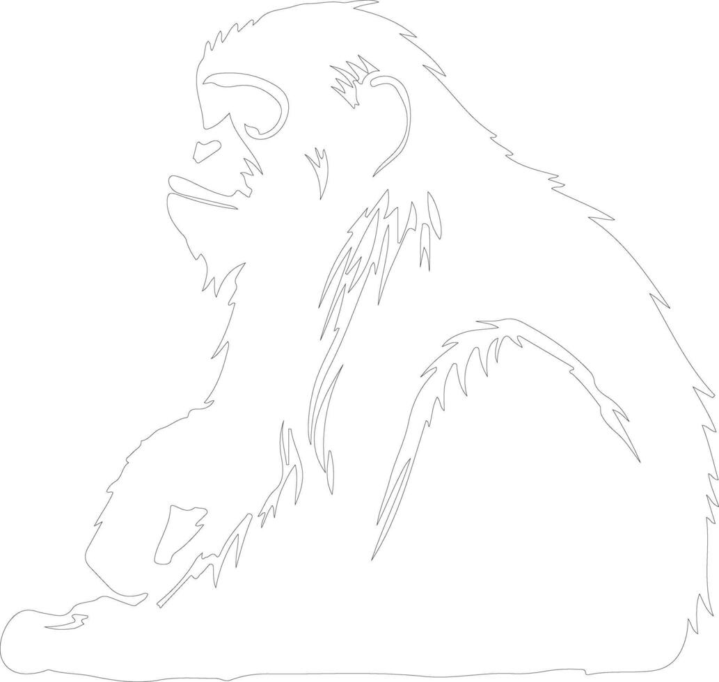 howler monkey  outline silhouette vector