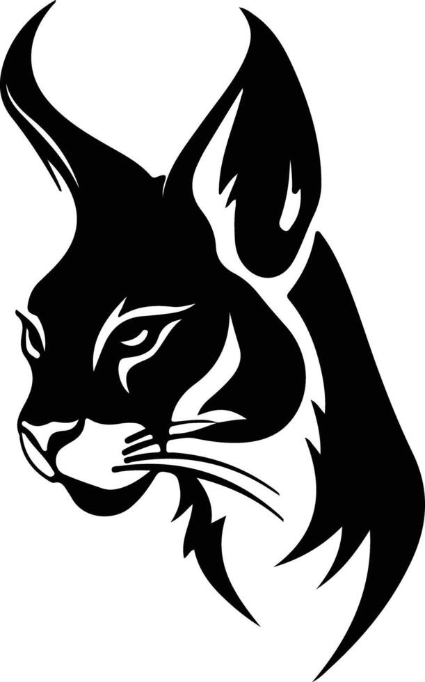 Caracal  silhouette portrait vector