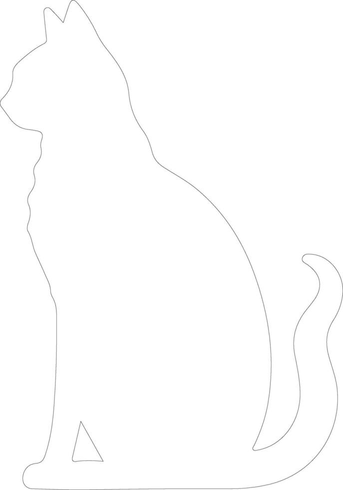 Aegean Cat  outline silhouette vector