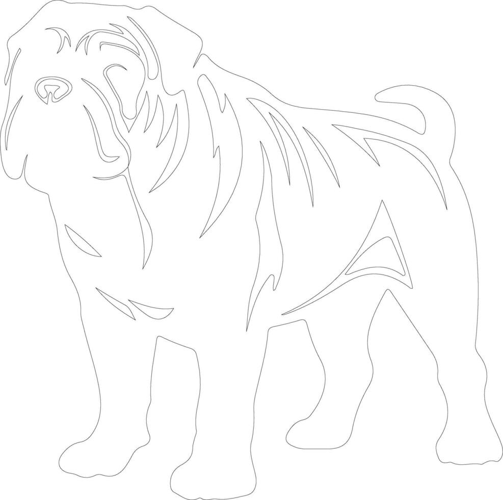Chinese Shar-Pei  outline silhouette vector