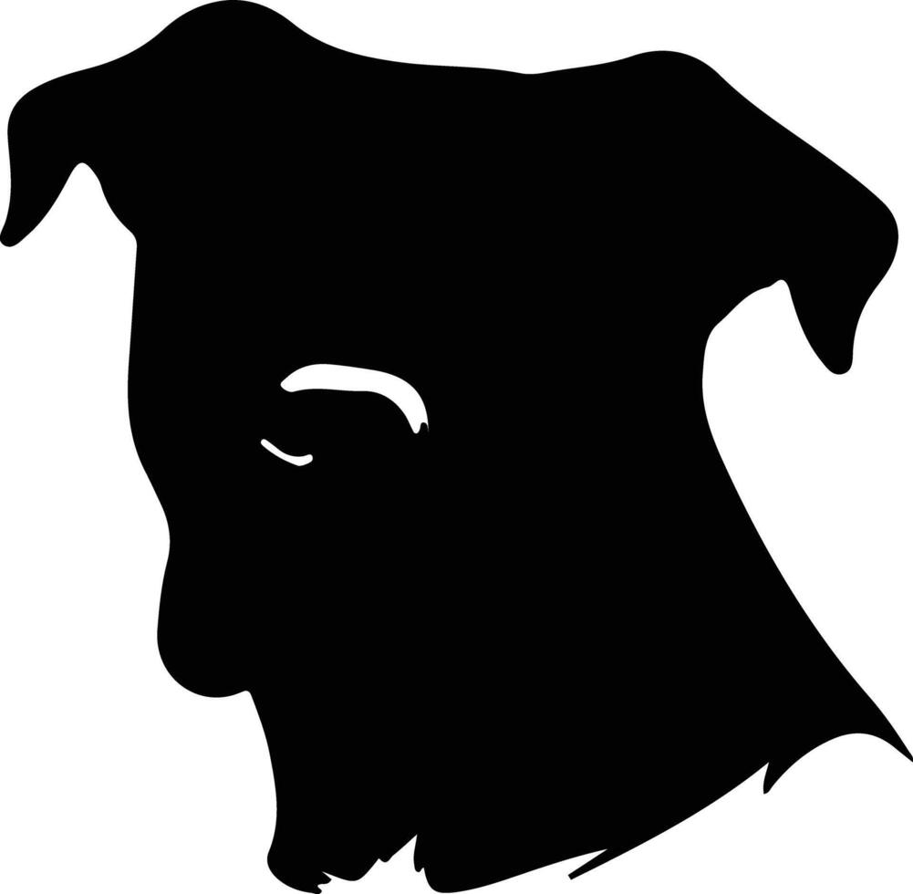 American Pit Bull Terrier  silhouette portrait vector