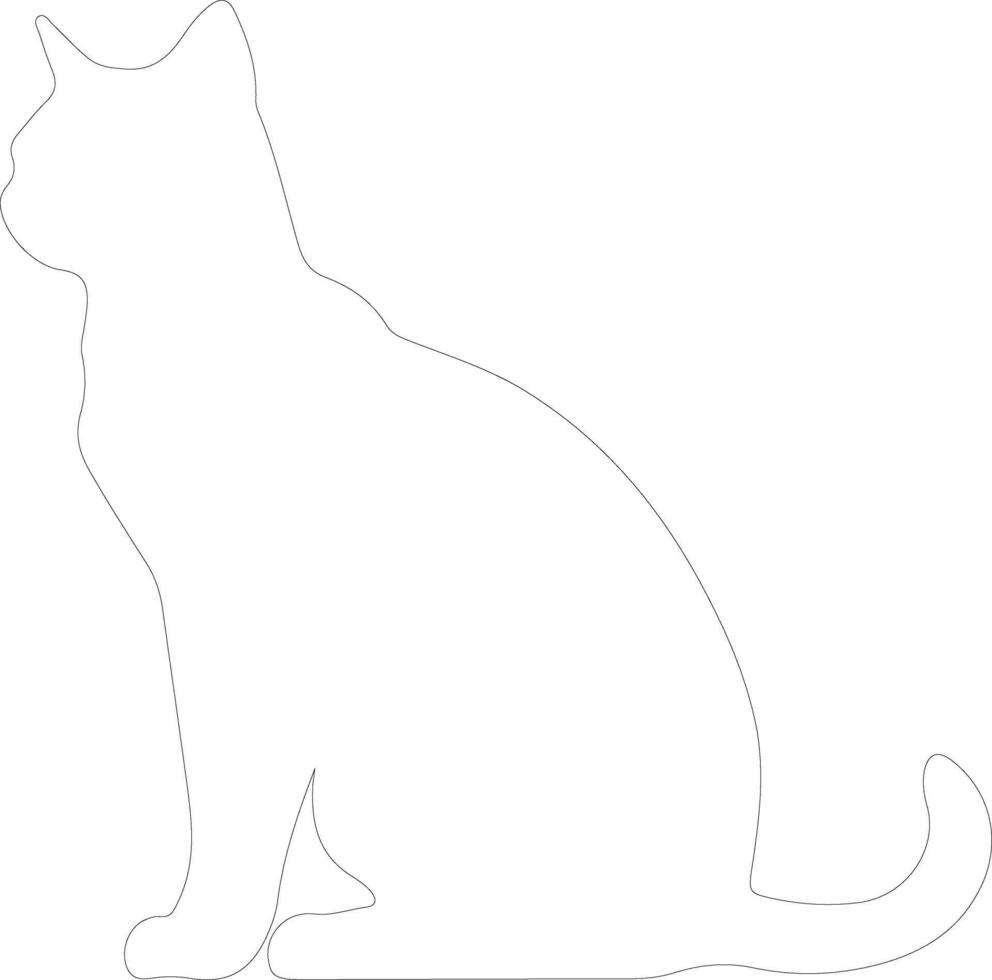 German Rex Cat  outline silhouette vector