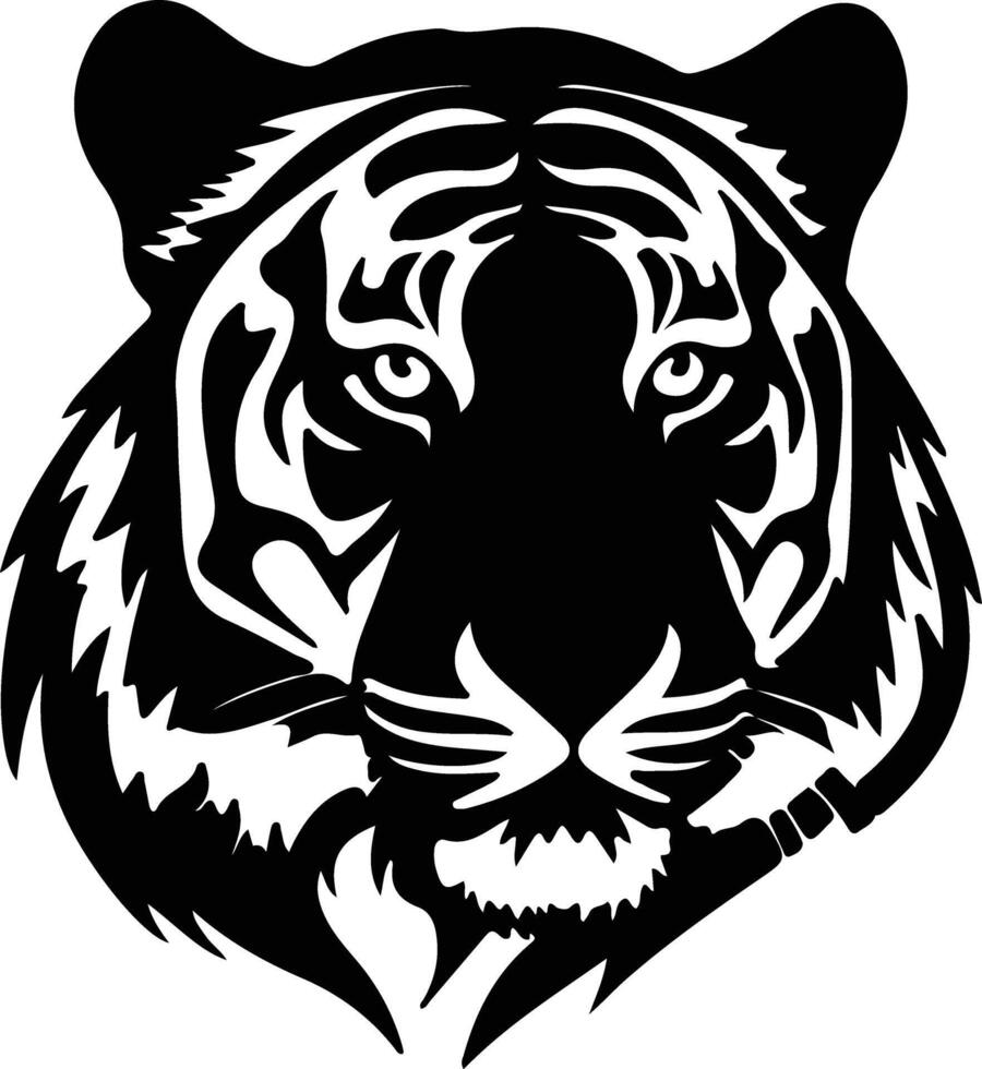 Tiger  silhouette portrait vector