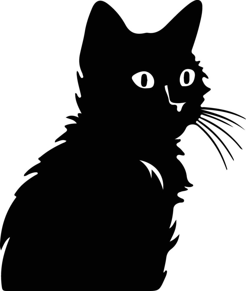 Bambino Cat  silhouette portrait vector