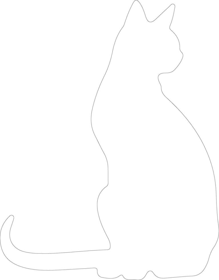 Russian Blue Cat outline silhouette vector