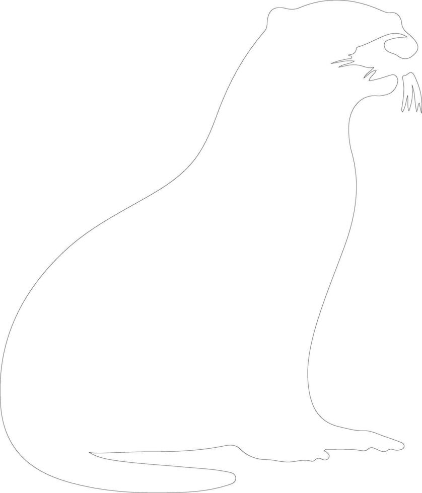 river otter   outline silhouette vector