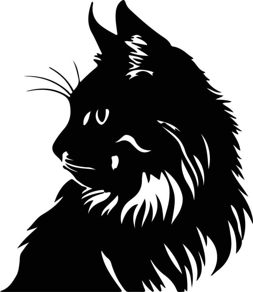 Siberian Cat  silhouette portrait vector