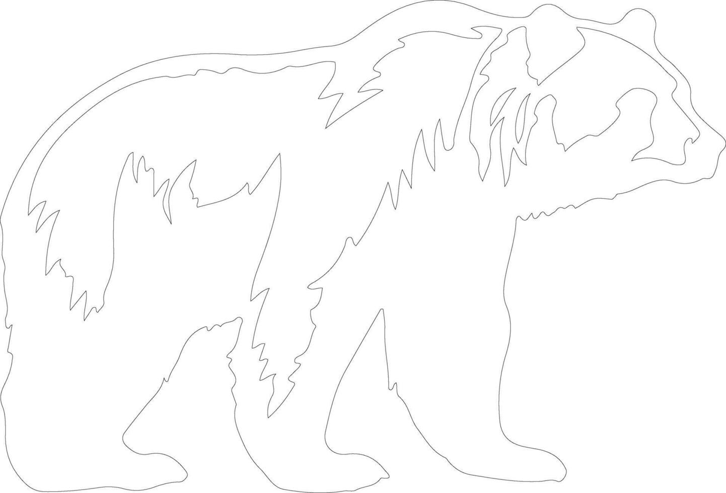 grizzly bear  outline silhouette vector