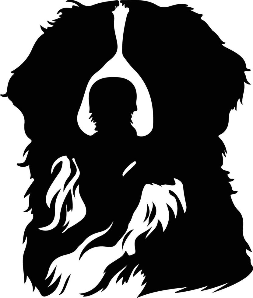 Bernese Mountain Dog   black silhouette vector