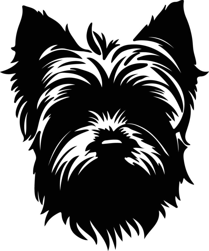 Yorkshire terrier silueta retrato vector