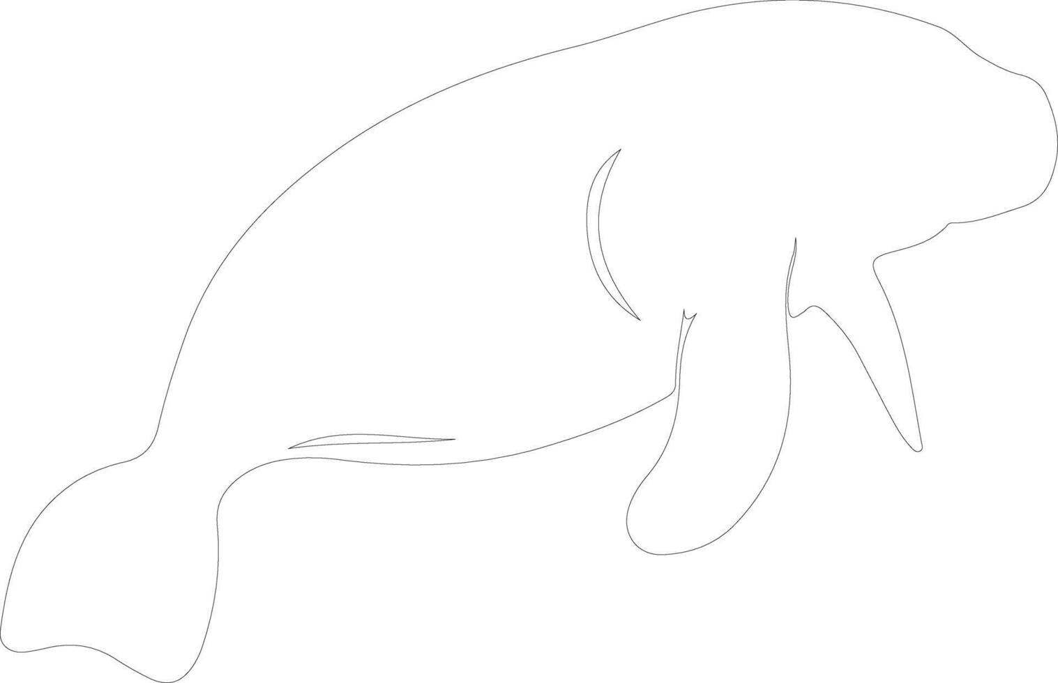 dugong   outline silhouette vector