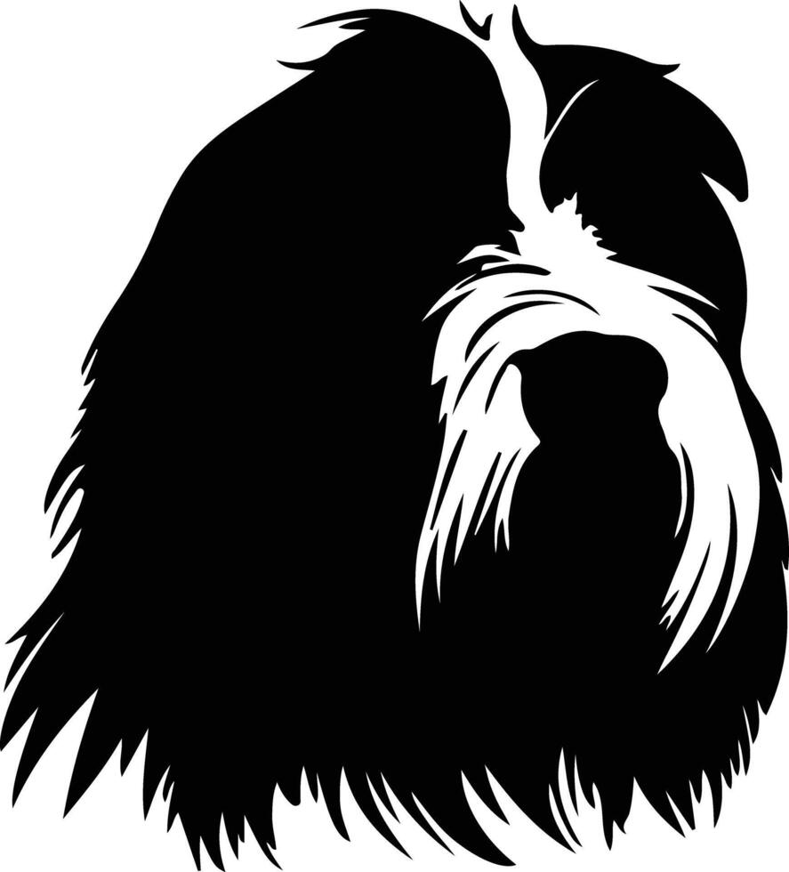 Bearded Collie silhouette portrait vector
