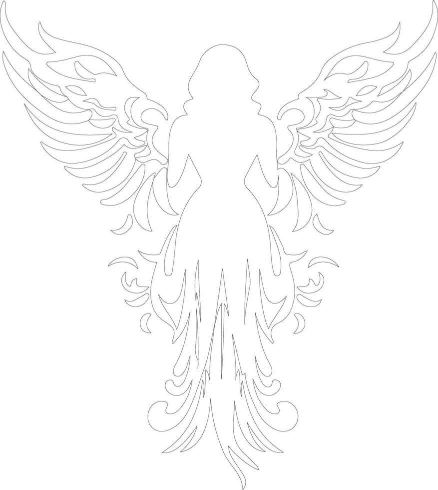 ángel contorno silueta vector