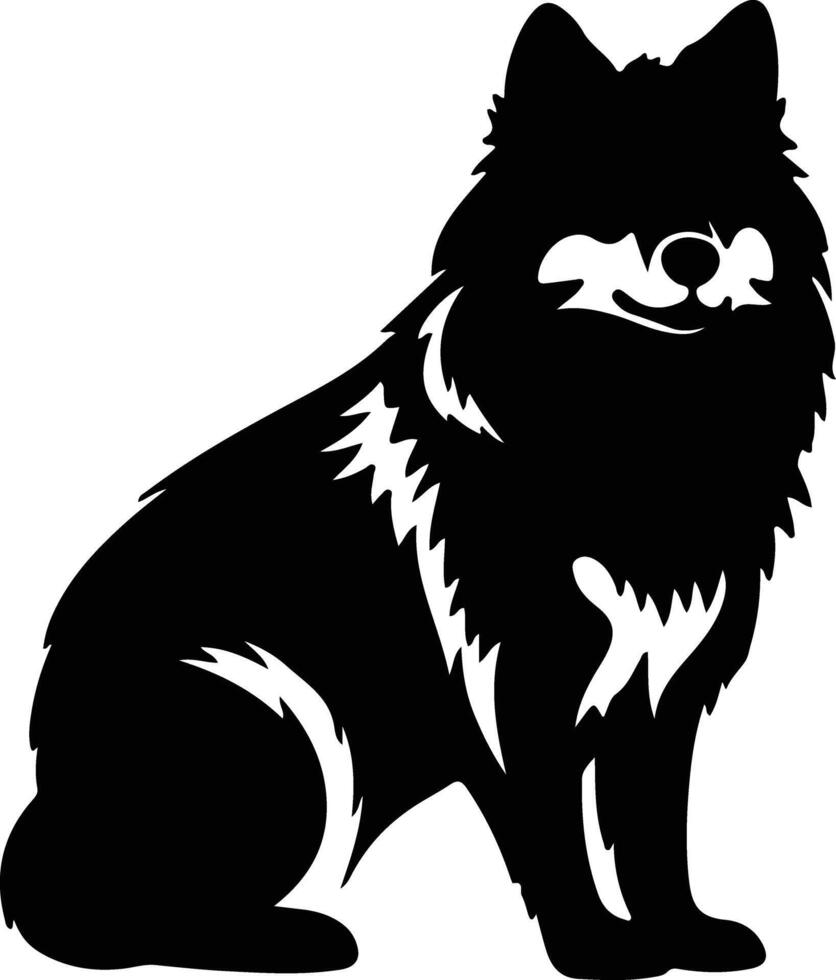 Eskimo Dog   black silhouette vector