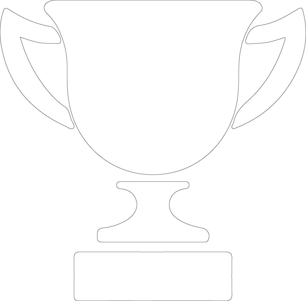 Trophy icon  outline silhouette vector