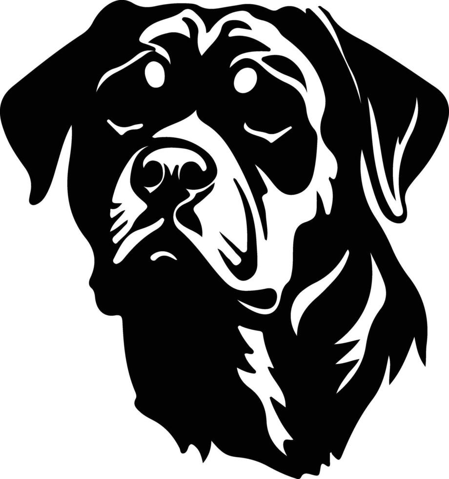 Rottweiler silueta retrato vector