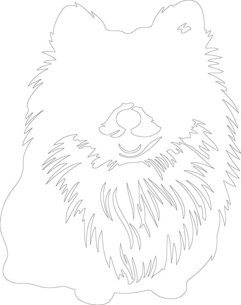 pomeranian   outline silhouette vector