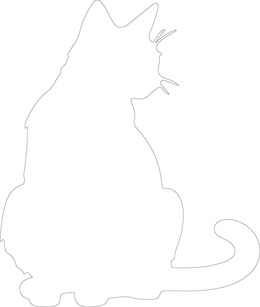 Havana Brown Cat  outline silhouette vector