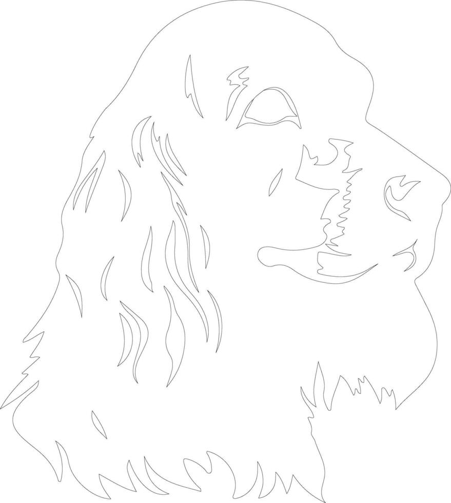 Cocker Spaniel  outline silhouette vector