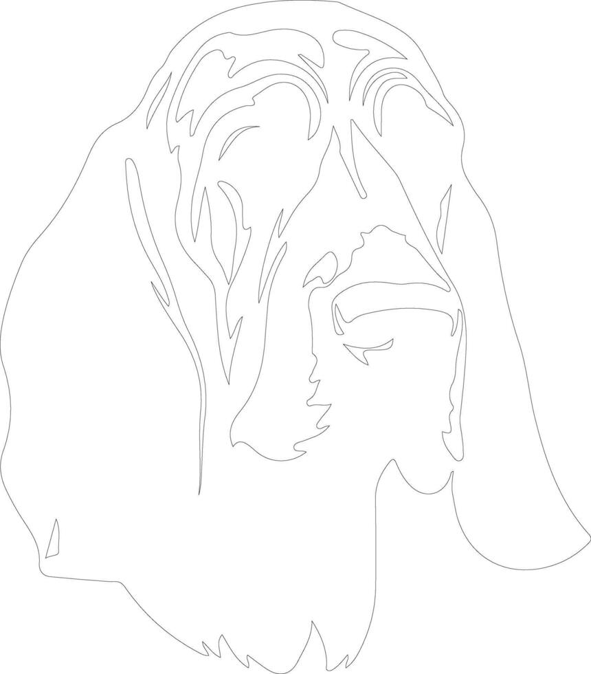 Bloodhound  outline silhouette vector