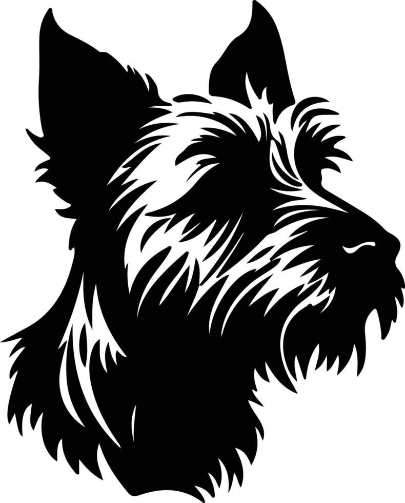 Australian Terrier silhouette portrait vector