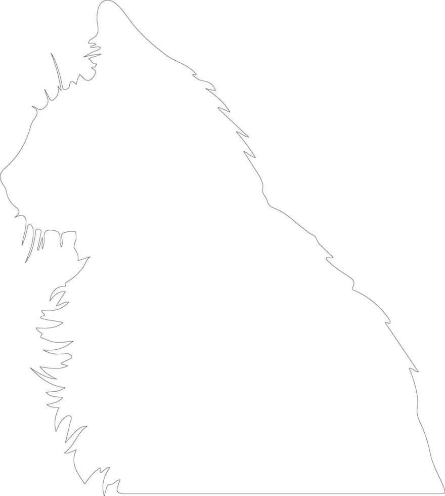 Norwegian Forest Cat  outline silhouette vector