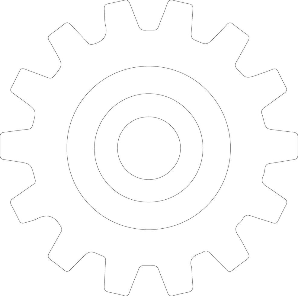 Settings icon outline silhouette vector
