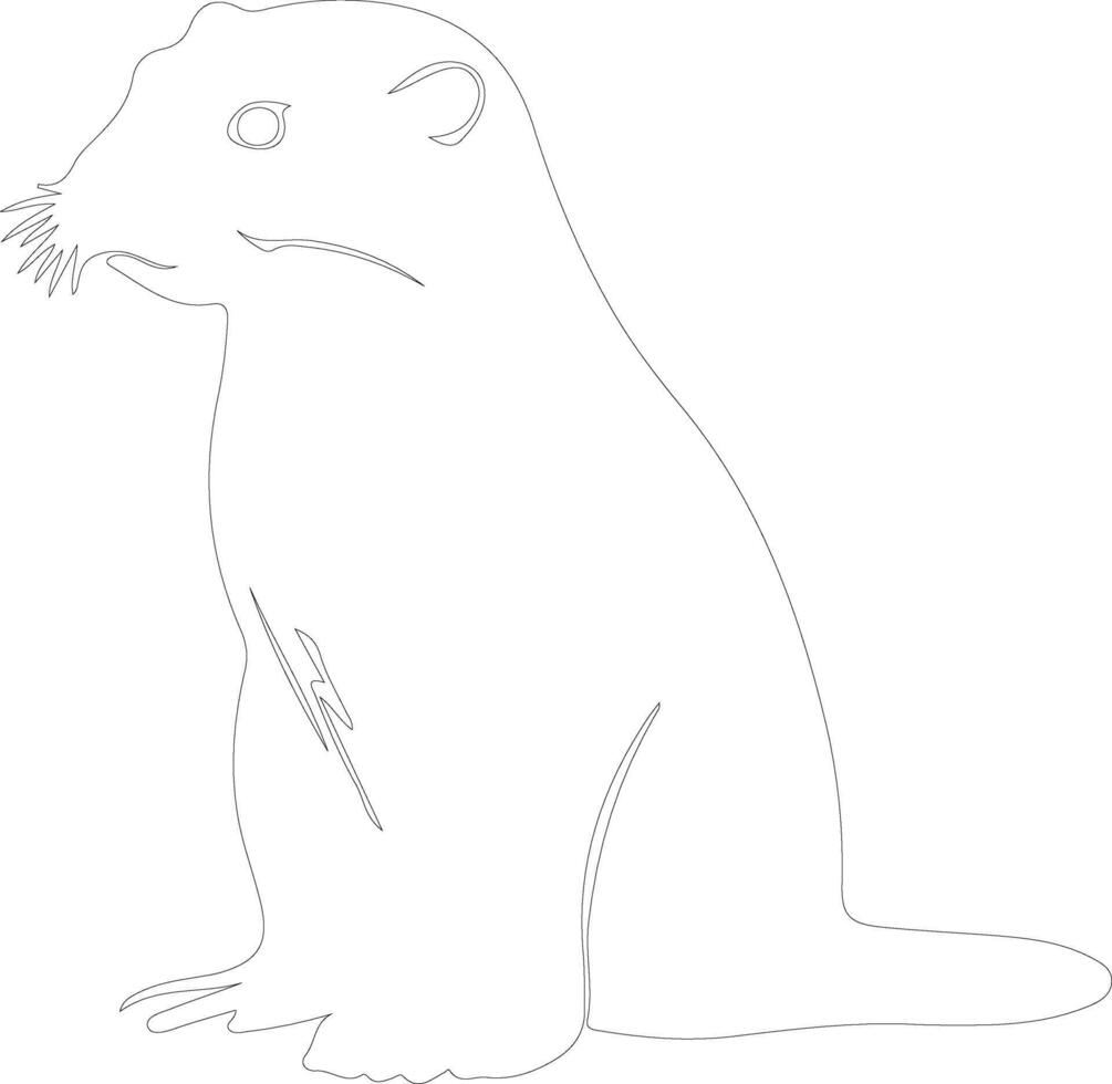 río nutria contorno silueta vector