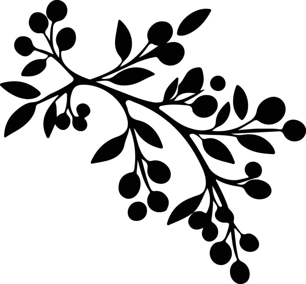 Mistletoe  black silhouette vector