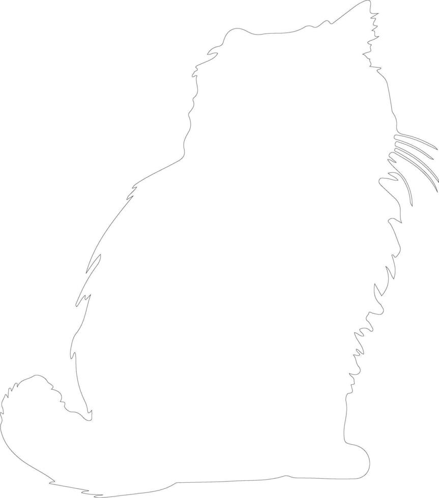 Persian Cat  outline silhouette vector