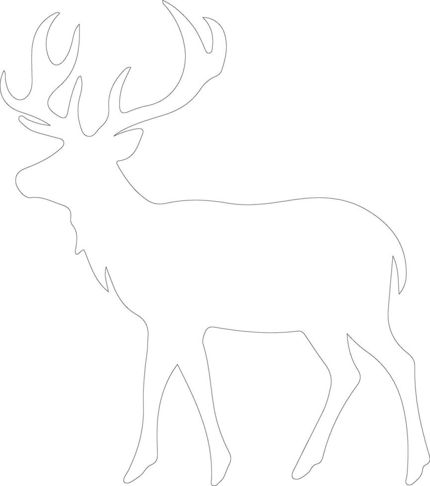 reindeer    outline silhouette vector