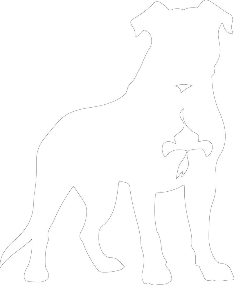 American Staffordshire Terrier  outline silhouette vector