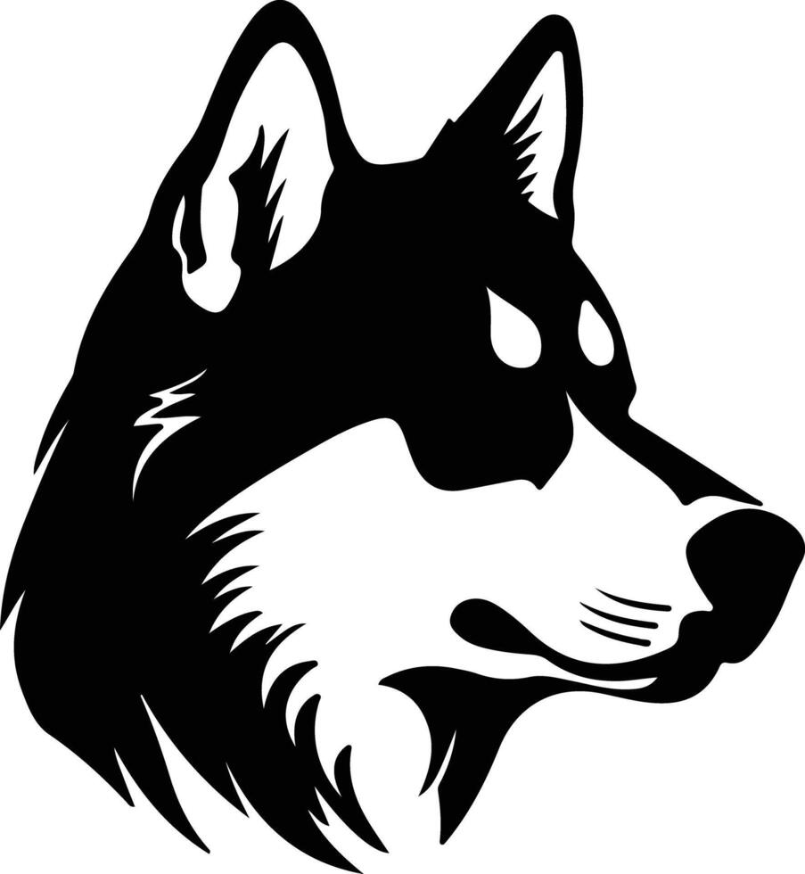 Siberian Husky  silhouette portrait vector