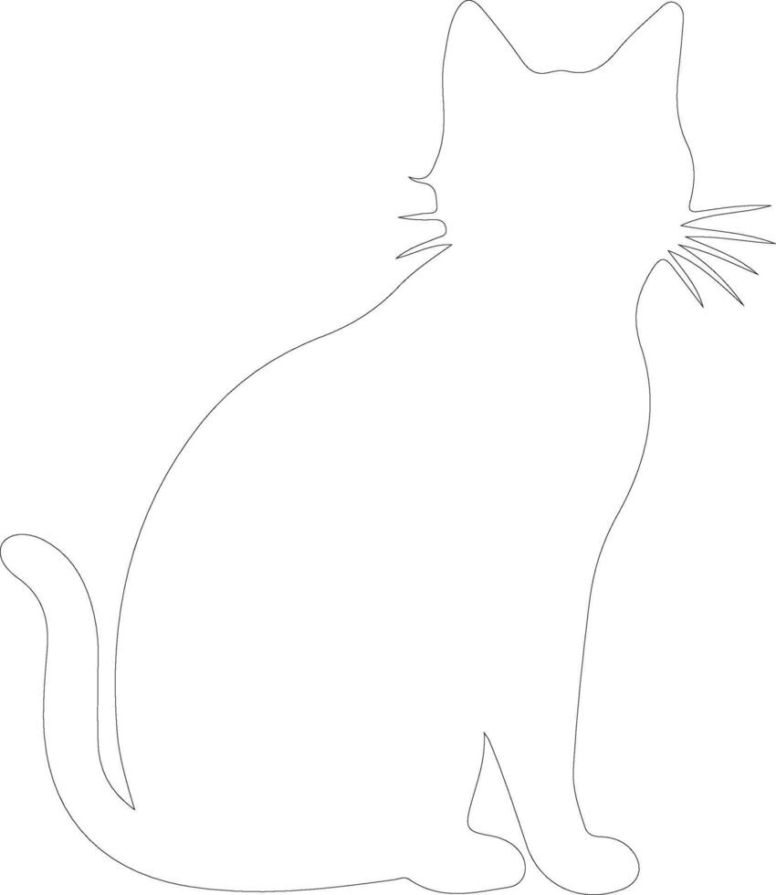 Black cat  outline silhouette vector