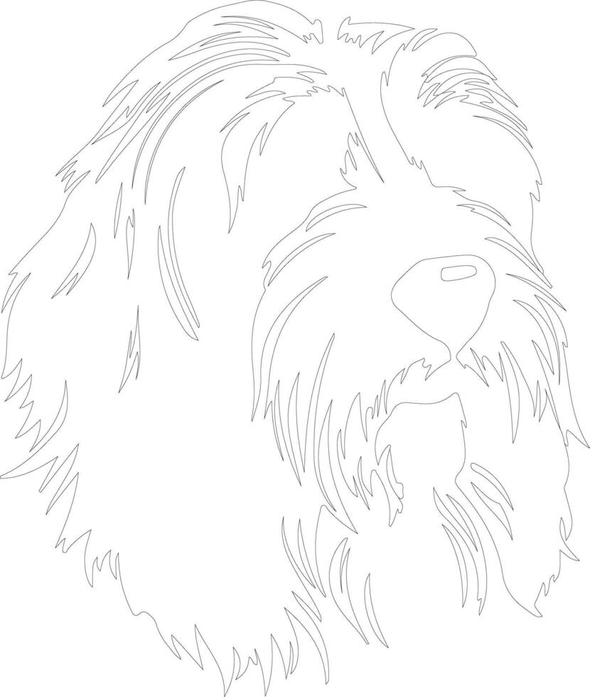 Bearded Collie  outline silhouette vector