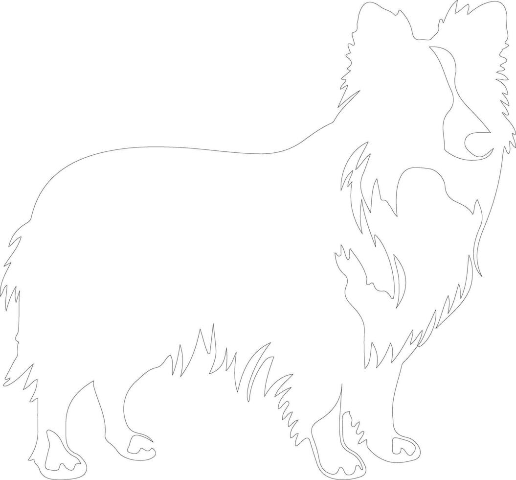 Shetland Sheepdog outline silhouette vector