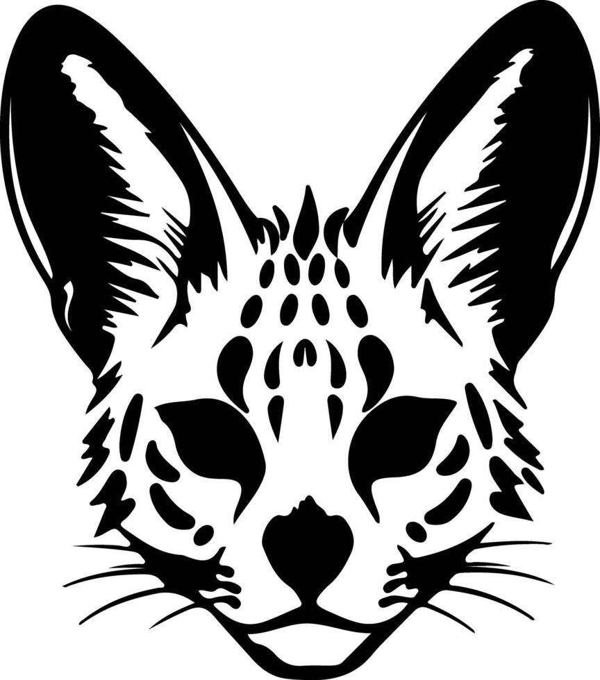 gato cerval silueta retrato vector